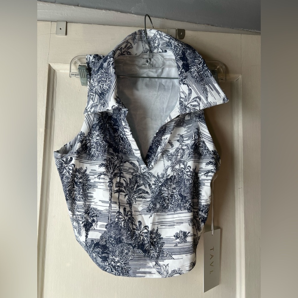 NWT Tavi TaviSculpt Polo Tank Navy Toile XL - Picture 7 of 13